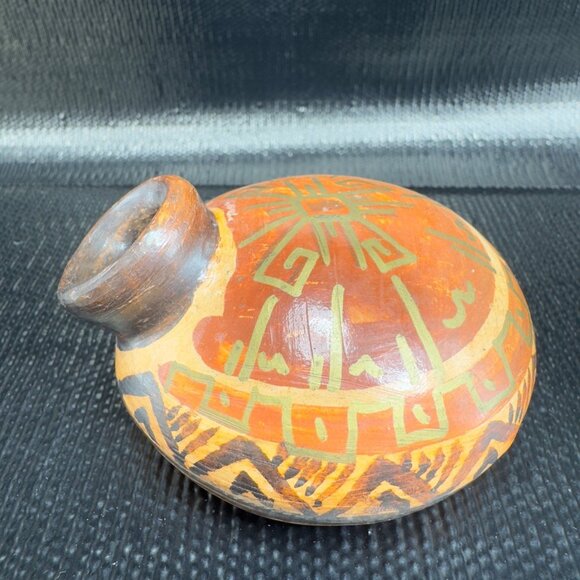Vintage Hand Made Mexican Pottery Folk Art Jug Container Vase Hand Crafted VTG - Picture 11 of 12